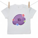 Rövid ujjú póló Lila buborék (a baba nevével)