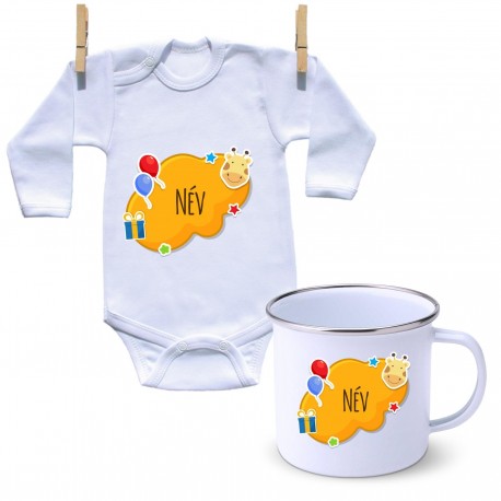 Szett Narancs buborék (a baba nevével)