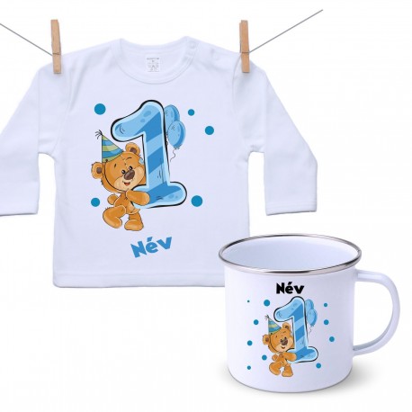 Szett Szett - Első Szülinap - maci - fiú (saját névvel)