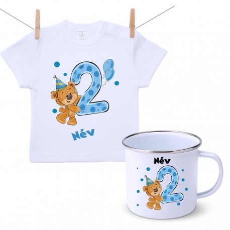 Szett Szett - Második Szülinap - maci - fiú (saját névvel)