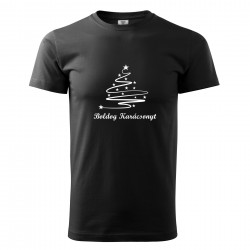 Férfi póló (Fekete) Boldog Karácsonyt - Karácsonyfa