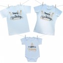 Családi szett (rövid ujjú body) Happy birthday