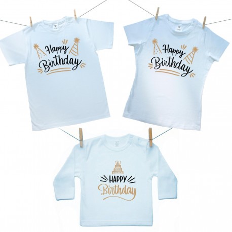 Családi szett (hosszú ujjú póló) Happy birthday
