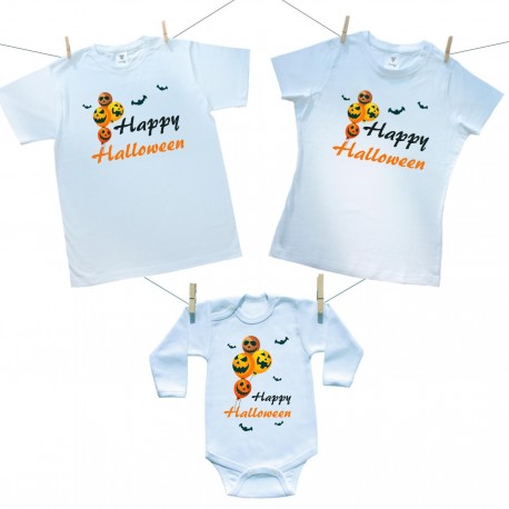 Családi szett (hosszú ujjú body) Happy Halloween