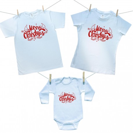 Családi szett (hosszú ujjú body) Merry Christmas