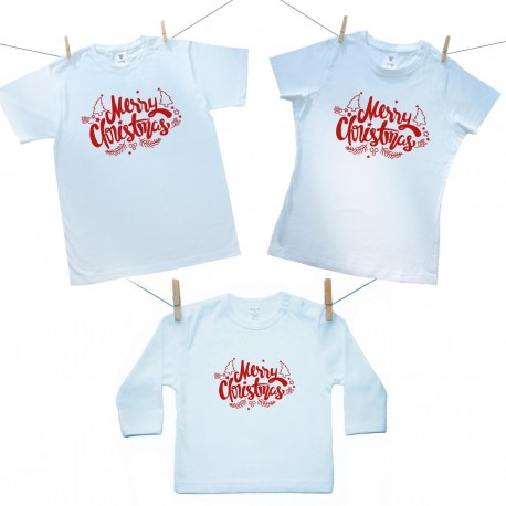 Családi szett (hosszú ujjú póló) Merry Christmas