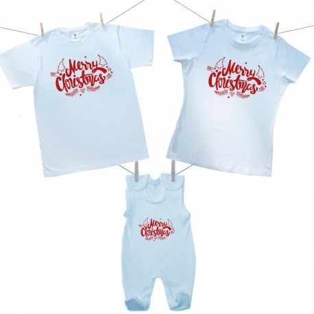 Családi szett (rugdalózó) Merry Christmas