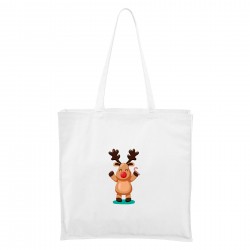 Maxi Táska - fehér Karácsonyi rénszarvas 