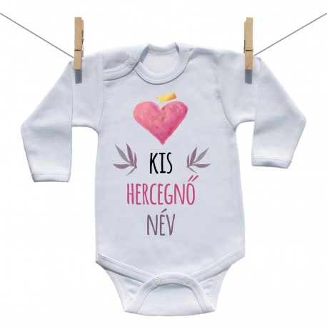 Hosszú ujjú body Kis hercegnő (a baba nevével)