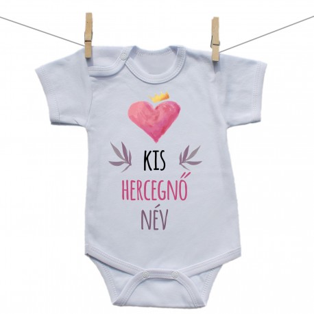 Rövid ujjú body Kis hercegnő (a baba nevével)