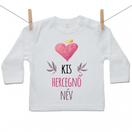 Hosszú ujjú póló Kis hercegnő (a baba nevével)