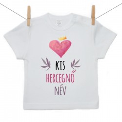 Rövid ujjú póló Kis hercegnő (a baba nevével)