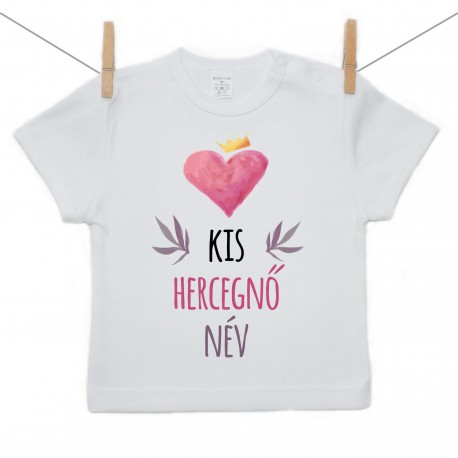 Rövid ujjú póló Kis hercegnő (a baba nevével)