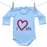 Hosszú ujjú body (kék) I love apa