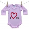 Hosszú ujjú body (rózsaszín) I love apa