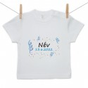 Rövid ujjú póló A baba nevével és dátumával (Fiú)