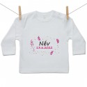 Hosszú ujjú póló A baba nevével és dátumával (Lány)