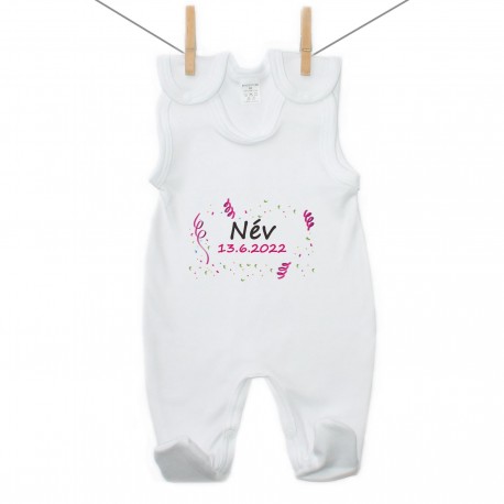 Rugdalózó A baba nevével és dátumával (Lány)