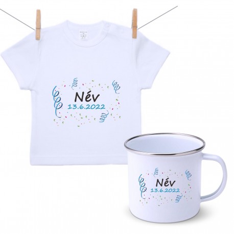 Szett A baba nevével és dátumával (Fiú)