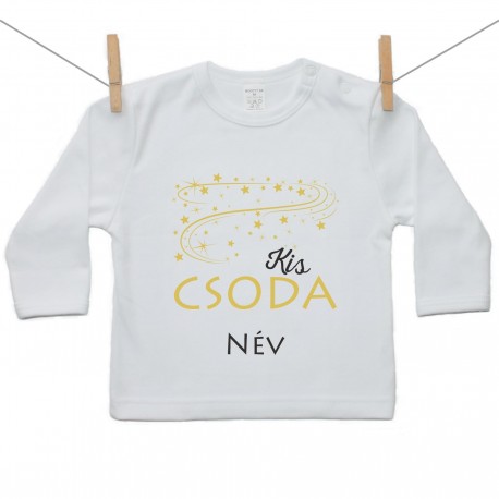 Hosszú ujjú póló Kis csoda (névvel)