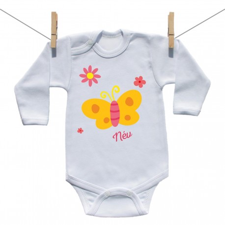 Hosszú ujjú body Pillangó (névvel)