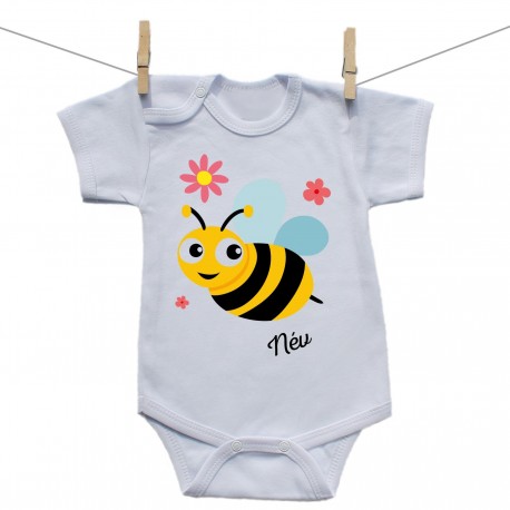 Rövid ujjú body Méh (névvel)