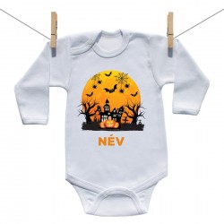 Hosszú ujjú body Happy Halloween (névvel)