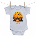 Rövid ujjú body Happy Halloween (névvel)