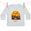 Hosszú ujjú póló Happy Halloween (névvel)