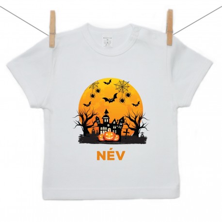 Rövid ujjú póló Happy Halloween (névvel)
