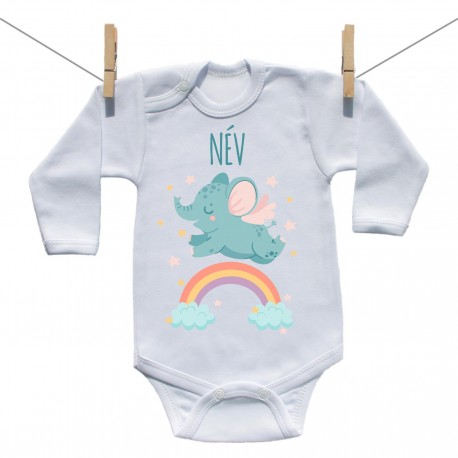 Hosszú ujjú body Elefánt (névvel)