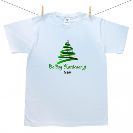 Férfi póló Boldog Karácsonyt (névvel)