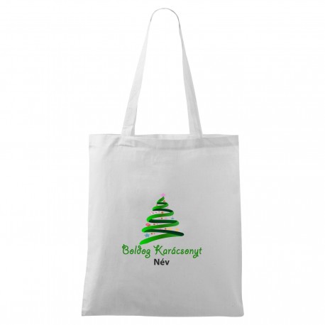 Táska - fehér Boldog Karácsonyt (névvel)