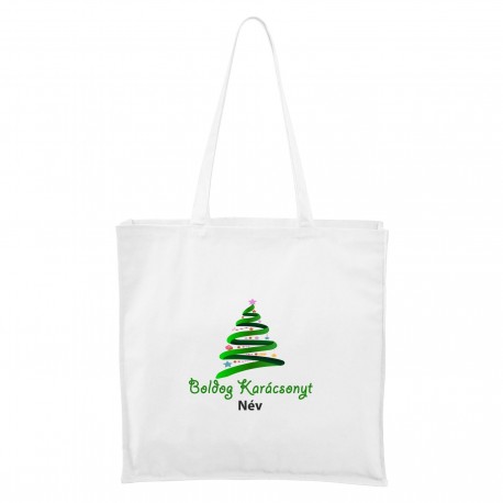 Maxi Táska - fehér Boldog Karácsonyt (névvel)