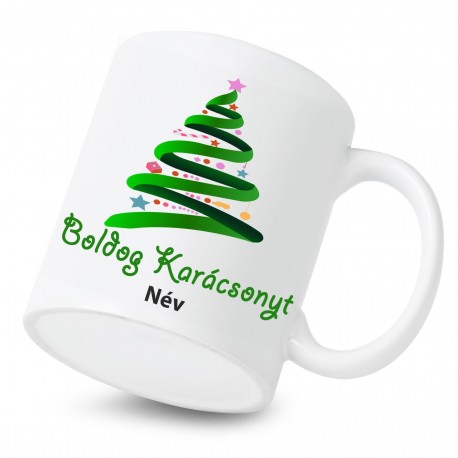 Kerámia Bögre Boldog Karácsonyt (névvel)