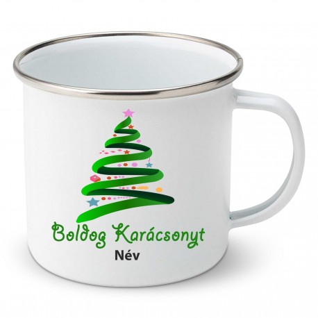 Zománc bögre Boldog Karácsonyt (névvel)