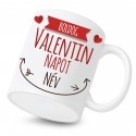 Kerámia Bögre Boldog Valentin napot (névvel)