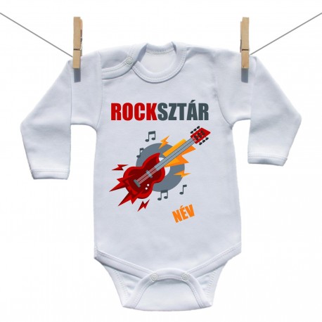 Hosszú ujjú body Rocksztár (a baba nevével)