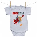 Rövid ujjú body Rocksztár (a baba nevével)