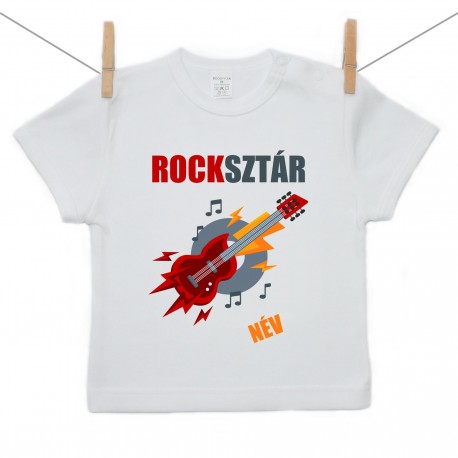 Rövid ujjú póló Rocksztár (a baba nevével)