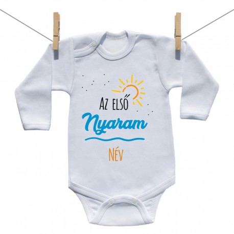 Hosszú ujjú body Az első nyaram (a baba nevével)