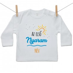 Hosszú ujjú póló Az első nyaram (a baba nevével)