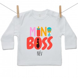 Hosszú ujjú póló Mini Boss (a baba nevével)