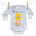 Hosszú ujjú body Kis szörnyeteg - sárga (a baba nevével)