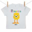 Rövid ujjú póló Kis szörnyeteg - sárga (a baba nevével)