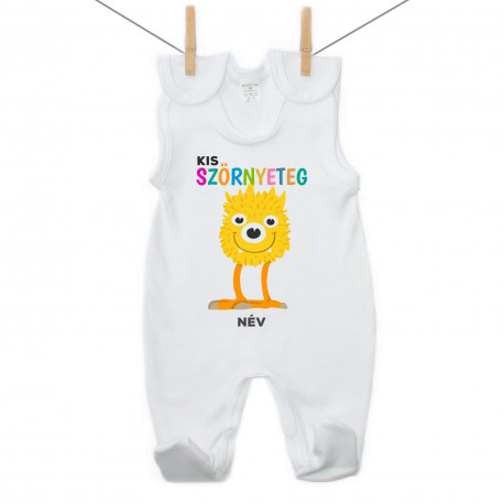 Rugdalózó Kis szörnyeteg - sárga (a baba nevével)