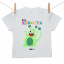 Rövid ujjú póló Kis szörnyeteg - zöld (a baba nevével)