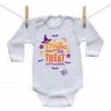 Hosszú ujjú body Trick or treat (egyedi névvel)