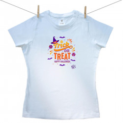 Női póló Trick or treat (egyedi névvel)