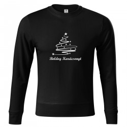 Fekete pulóver Boldog Karácsonyt - Karácsonyfa